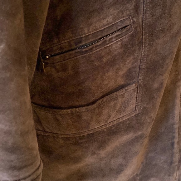 Gallery Vintage Brown Suede Faux Fur Lining Collar Jacket - L - Picture 9 of 14